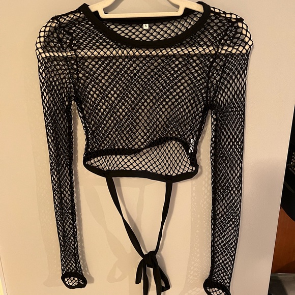 NWOT Mesh With Me Long Sleeve Fitted Crop - Picture 4 of 4